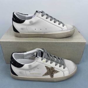 Golden Goose G36WS602.A1 White Black Gold glitter