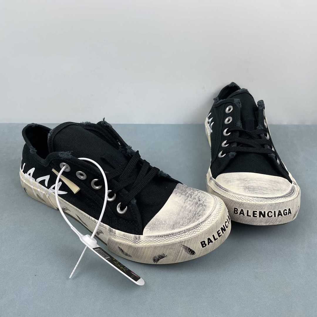 Balenciaga Paris Mid Sneaker Black/White 688757 W3RR5 1099 - immagine 10