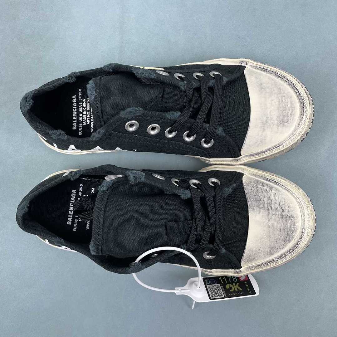 Balenciaga Paris Mid Sneaker Black/White 688757 W3RR5 1099 - immagine 11