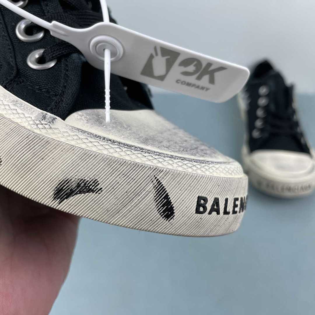 Balenciaga Paris Mid Sneaker Black/White 688757 W3RR5 1099 - immagine 9
